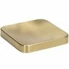 Front Of The House 4" Matte Brass Brushed Stainless Steel Square Plate - 12/Case