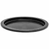 Front Of The House 14" Round Matte Black Finish Brushed Stainless Steel Tray - 4/Case