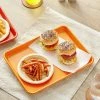 Baker's Mark Quarter Size 18 Gauge Non-Stick 9 1/2" X 13" Orange Wire In Rim Aluminum Bun / Sheet Pan / Tray