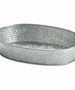 Tablecraft GP96 9 1/2" X 6" Oval Galvanized Steel Diner Platter