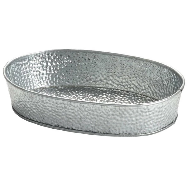 Tablecraft GP96 9 1/2" X 6" Oval Galvanized Steel Diner Platter