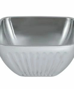 Vollrath 47683 Fluted Double Wall Square 5.2 Qt. Serving Bowl