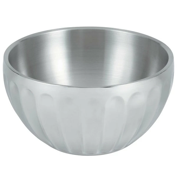 Vollrath 47688 Fluted Double Wall Round 6.9 Qt. Serving Bowl