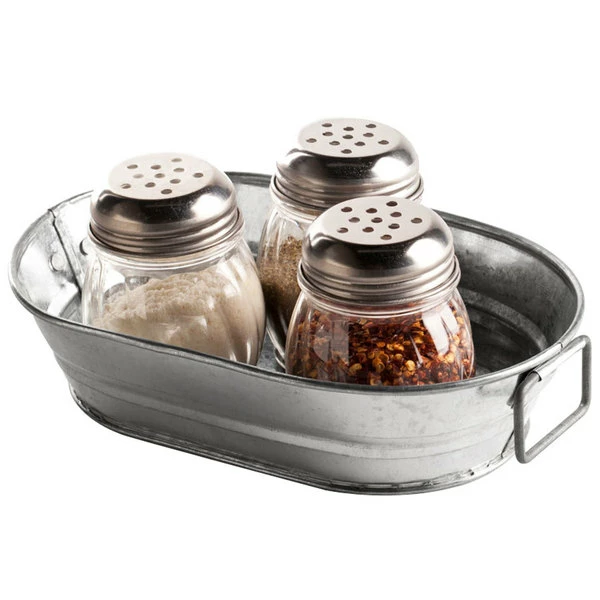 American Metalcraft MTUB69 8 3/4" X 5 1/2" X 2 1/2" Oval Galvanized Metal Tub - Image 3