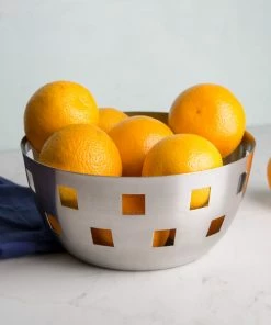 American Metalcraft SB1 8" Round Stainless Steel Checkered Serving Bowl