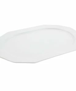 Bon Chef 9101 20" X 14" White Sandstone Finish Cast Aluminum Long Prism Tray