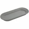 Bon Chef 2310 8" X 18" Platinum Gray Sandstone Finish Cast Aluminum Trellis Fish Platter