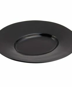 Bon Chef 2090 19" X 16" Black Sandstone Finish Cast Aluminum Wide Rim Platter