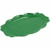 Bon Chef 2027 Queen Anne 12 1/2" X 16" Calypso Green Sandstone Finish Cast Aluminum Oval Platter