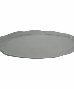 Bon Chef 2065 28" X 12" Platinum Gray Sandstone Finish Cast Aluminum Shell And Fish Platter