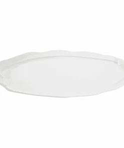 Bon Chef 2065 28" X 12" White Sandstone Finish Cast Aluminum Shell And Fish Platter