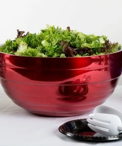 Vollrath 4656915 Double Wall Round Beehive 10 Qt. Serving Bowl - Dazzle Red