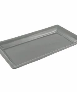 Bon Chef 5056 21" X 13" Platinum Gray Sandstone Finish Cast Aluminum Full Size Food / Display Pan