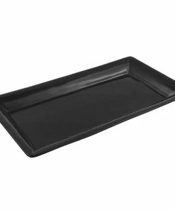 Bon Chef 5056 21" X 13" Black Speckled Sandstone Finish Cast Aluminum Full Size Food / Display Pan