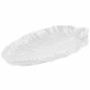 Bon Chef 9802 19 1/2" X 11" White Sandstone Finish Cast Aluminum Leaf Platter