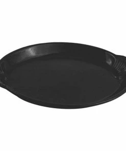 Bon Chef 2072 12" X 17" Black Speckled Sandstone Finish Cast Aluminum Shell And Fish Platter
