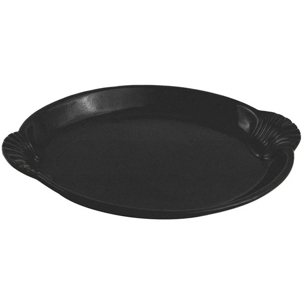 Bon Chef 2072 12" X 17" Black Speckled Sandstone Finish Cast Aluminum Shell And Fish Platter