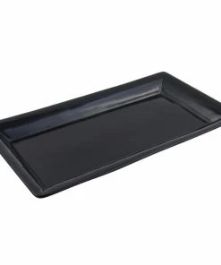 Bon Chef 5057 19" X 10" Black Sandstone Finish Cast Aluminum Display Pan