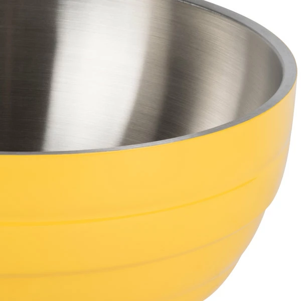 Vollrath 4656945 Double Wall Round Beehive 10 Qt. Serving Bowl - Nugget Yellow - Image 6