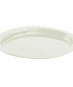 Bon Chef 5110 11" X 17" Ivory Sandstone Finish Cast Aluminum Oval Casserole Dish