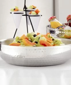 American Metalcraft HMDWB14 14" Double Wall Hammered Stainless Steel Bowl