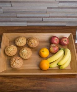 American Metalcraft BAM22 Rectangular Bamboo Tray - 21" X 13"