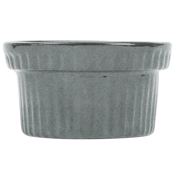 Tablecraft Professional Bakeware Tablecraft CW1610GR 10.5 Oz. Granite Cast Aluminum Souffle Bowl With Ridges - Image 3