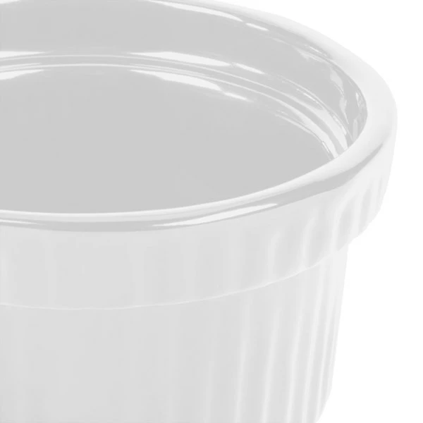 Tablecraft Professional Bakeware Tablecraft CW1610W 10.5 Oz. White Cast Aluminum Souffle Bowl With Ridges - Image 6
