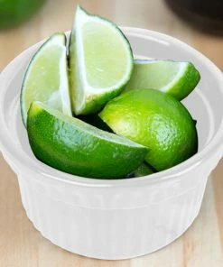 Tablecraft Professional Bakeware Tablecraft CW1610W 10.5 Oz. White Cast Aluminum Souffle Bowl With Ridges