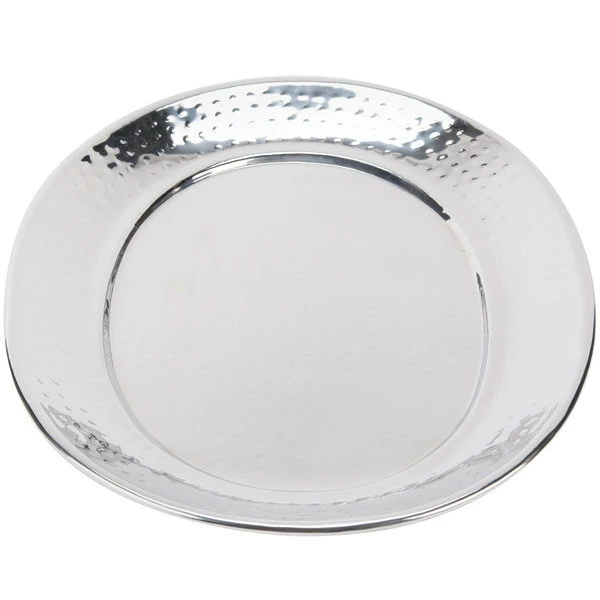 American Metalcraft HMOST1520 20" Oval Hammered Stainless Steel Tray - Image 5