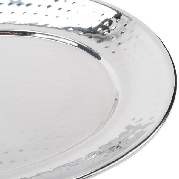 American Metalcraft HMOST1520 20" Oval Hammered Stainless Steel Tray - Image 6