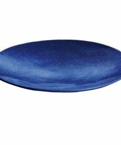Tablecraft Professional Bakeware Tablecraft CW11009BS 20" X 3 1/2" Blue Speckle Cast Aluminum Round Flared Platter
