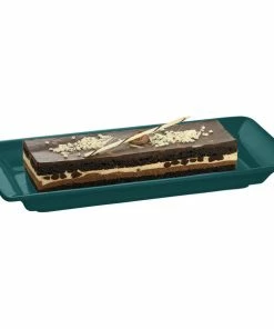 Tablecraft Professional Bakeware Tablecraft CW2100HGN Hunter Green 18" X 9" Cast Aluminum Small Rectangle Platter