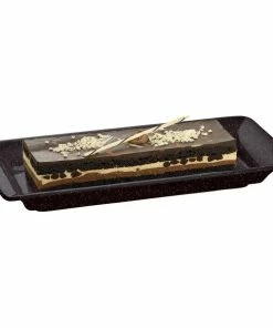 Tablecraft Professional Bakeware Tablecraft CW2100MIS 18" X 9" Midnight Speckle Cast Aluminum Rectangle Platter