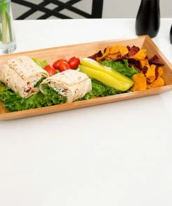 American Metalcraft BAM14 Rectangular Bamboo Tray - 14 1/4" X 7 1/2"