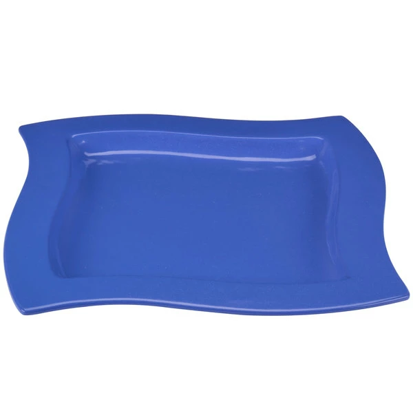 Tablecraft Professional Bakeware Tablecraft CW3650BS 13" Square Blue Speckle Cast Aluminum Euro Platter - Image 3