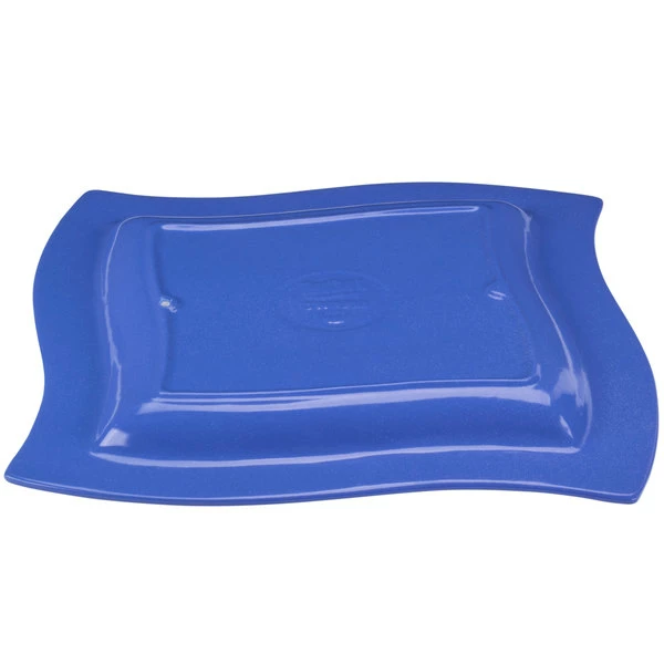 Tablecraft Professional Bakeware Tablecraft CW3650BS 13" Square Blue Speckle Cast Aluminum Euro Platter - Image 5