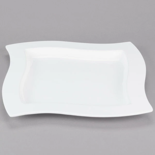 Tablecraft Professional Bakeware Tablecraft CW3650W 13" Square White Cast Aluminum Euro Platter - Image 3