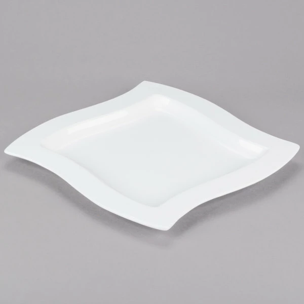 Tablecraft Professional Bakeware Tablecraft CW3650W 13" Square White Cast Aluminum Euro Platter - Image 4