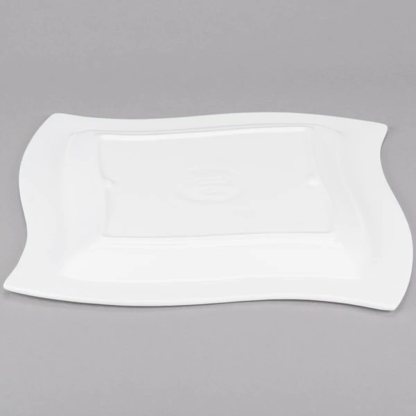 Tablecraft Professional Bakeware Tablecraft CW3650W 13" Square White Cast Aluminum Euro Platter - Image 5