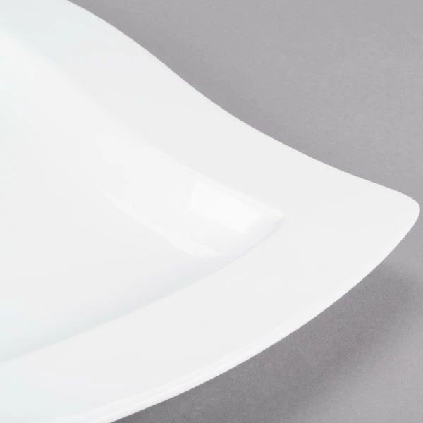 Tablecraft Professional Bakeware Tablecraft CW3650W 13" Square White Cast Aluminum Euro Platter - Image 6