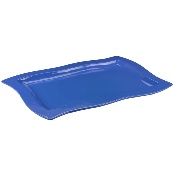 Tablecraft Professional Bakeware Tablecraft CW3660BS Blue Speckle 13" X 20" Cast Aluminum Euro Rectangular Platter - Image 4
