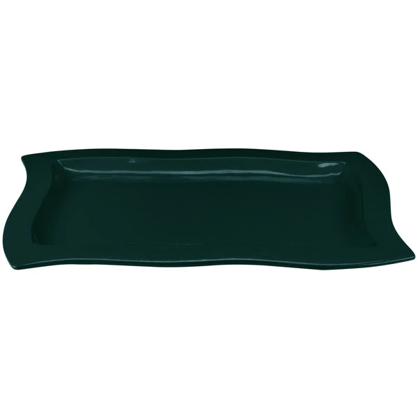 Tablecraft Professional Bakeware Tablecraft CW3660HGNS Hunter Green With White Speckle 13" X 20" Cast Aluminum Euro Rectangular Platter - Image 3