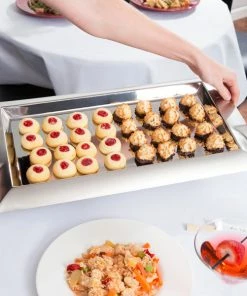 Vollrath 82095 Rectangular Stainless Steel Serving Tray With Handles - 21" X 12"