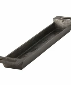 10 Strawberry Street CRK-23RECHNDPLTR-BLK Creek 23 1/4" X 3 3/4" Black Metal Rectangle Handled Platter