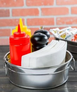 American Metalcraft STUB93 9 1/8" X 3 1/8" Round Stainless Steel Metal Tub